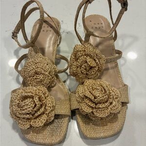 A New Day Women's Beige Floral Sandals
